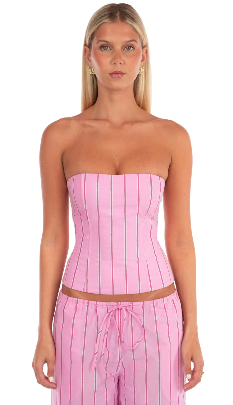 Tavina Pink Striped Pants Set