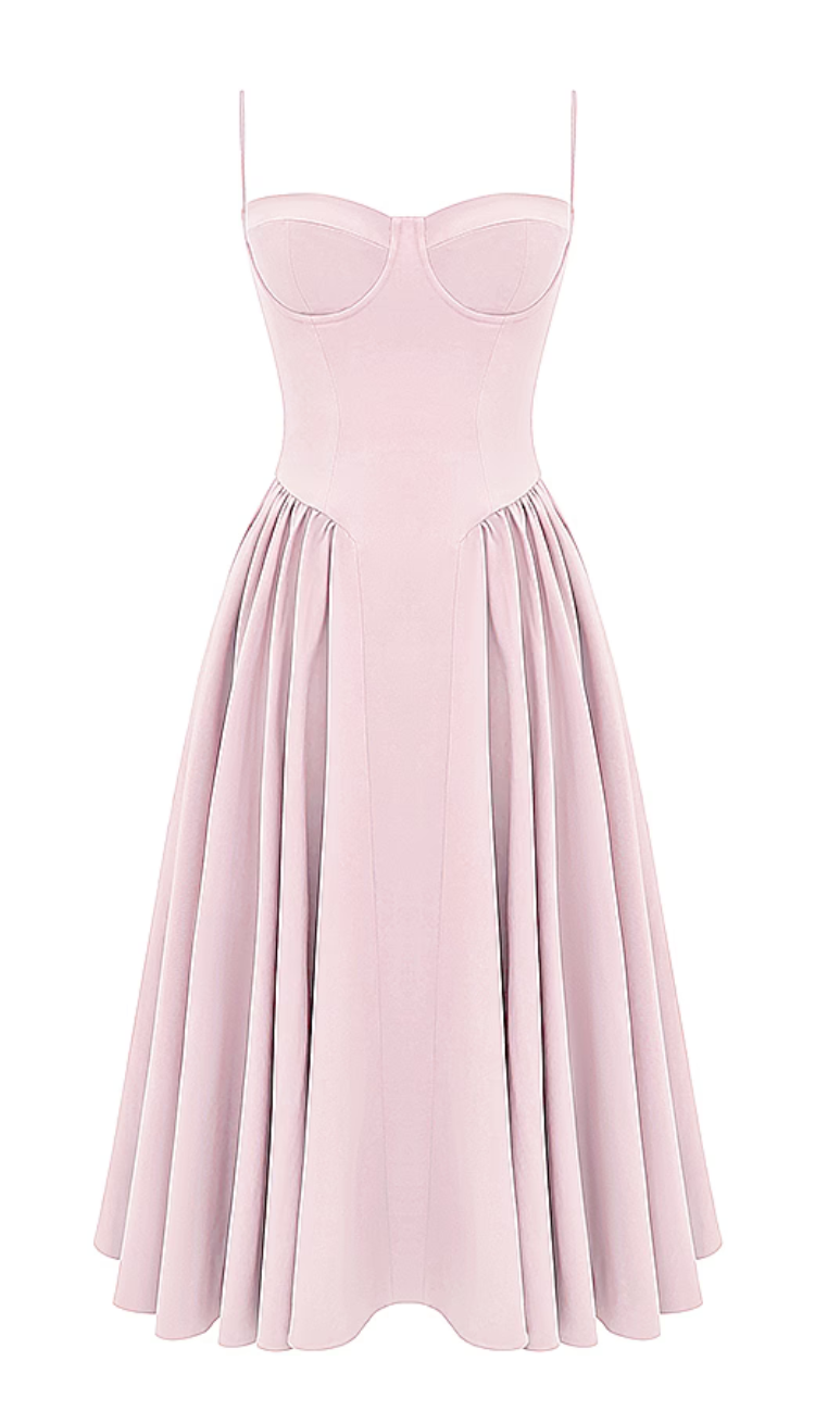Vestido midi rosa Wyatt