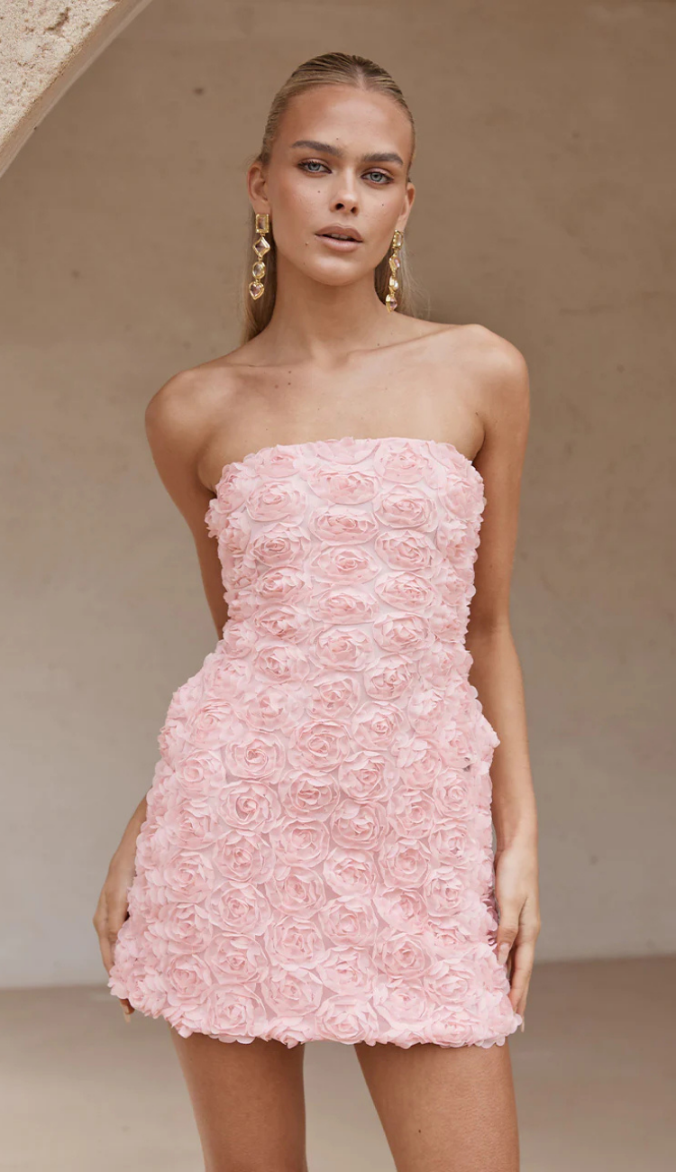 Amara Floral Pink Mini Dress