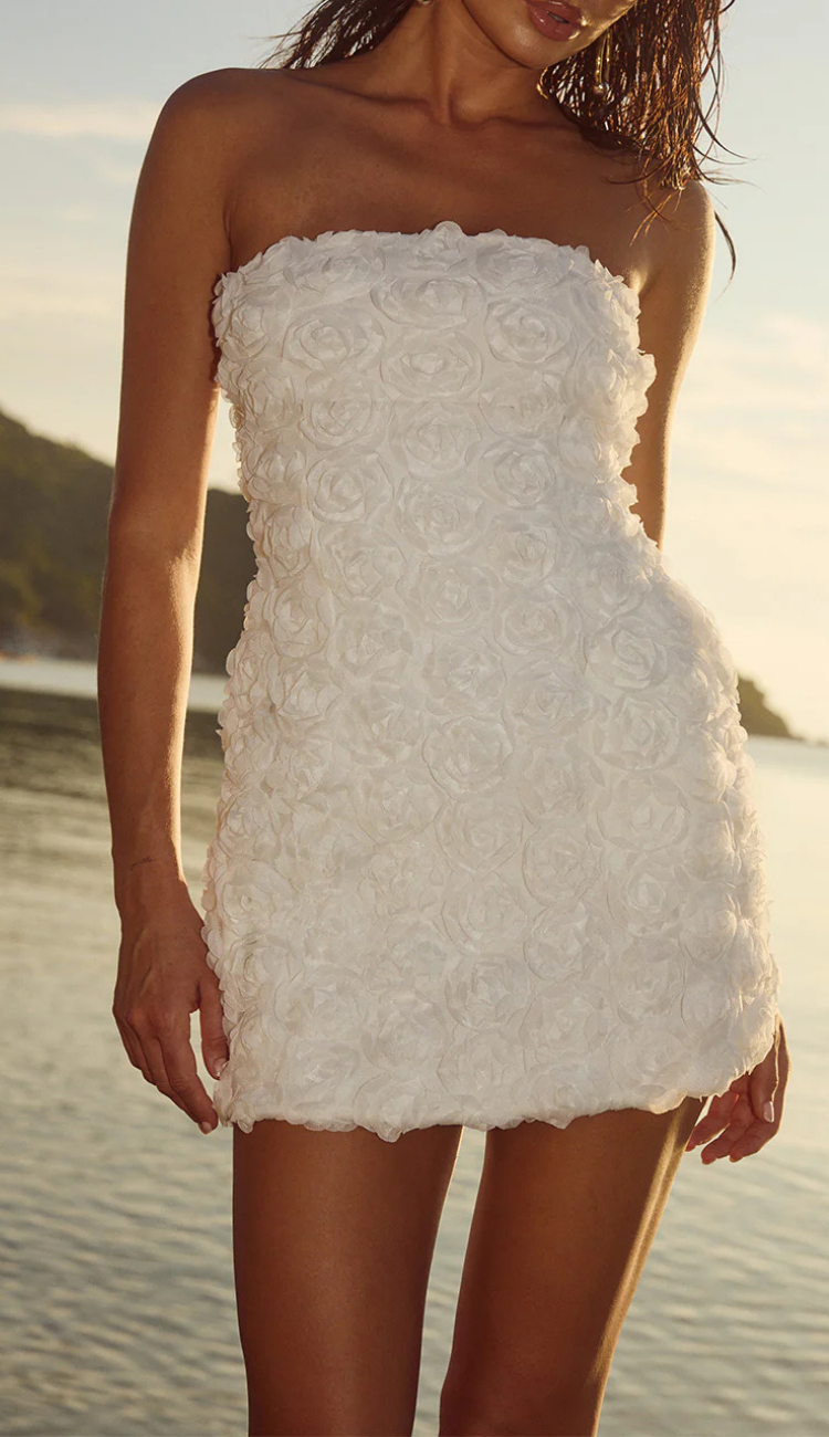 Amara Floral White Mini Dress