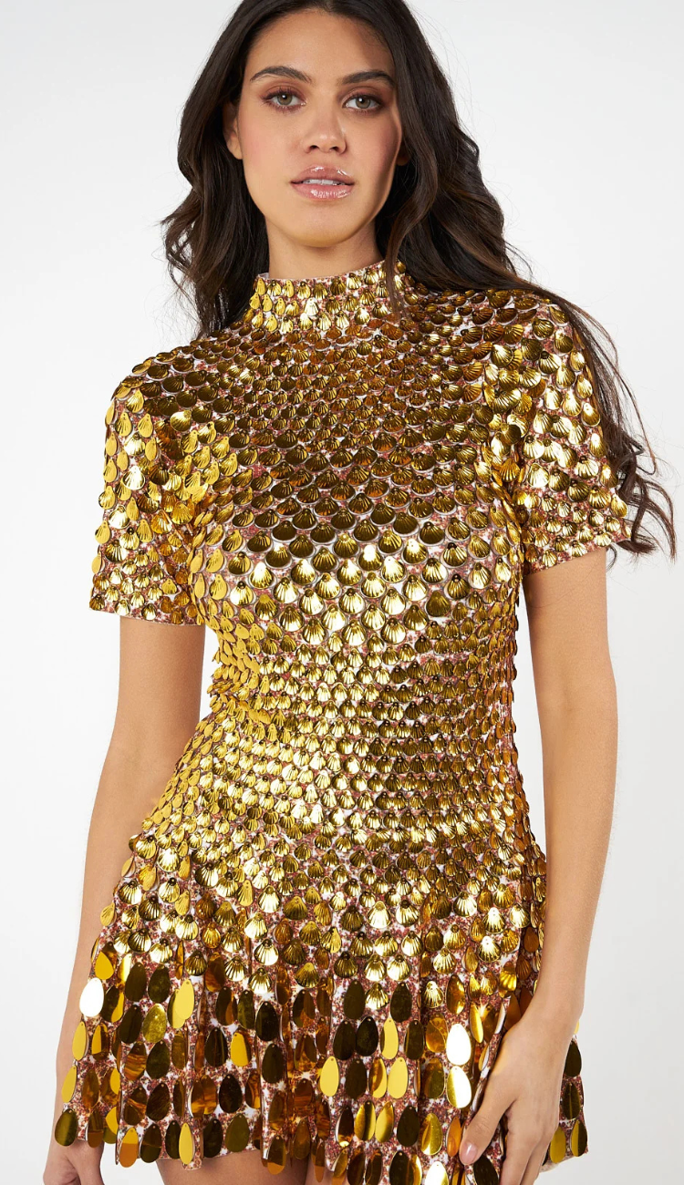 Nova Sequin Gold Mini Dress