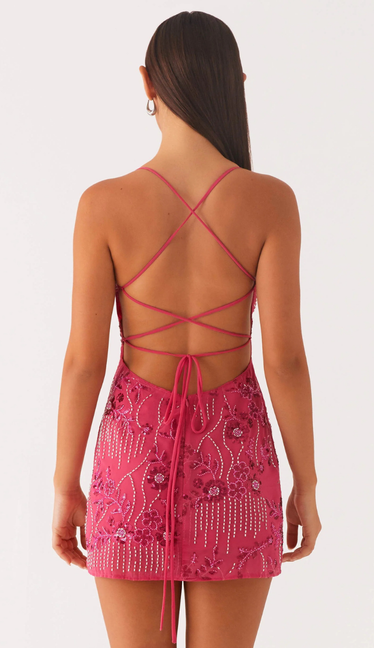 Cira Hot Pink Mini Dress