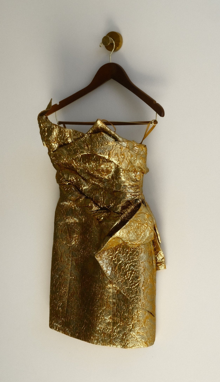 Sadine Gold Mini Dress