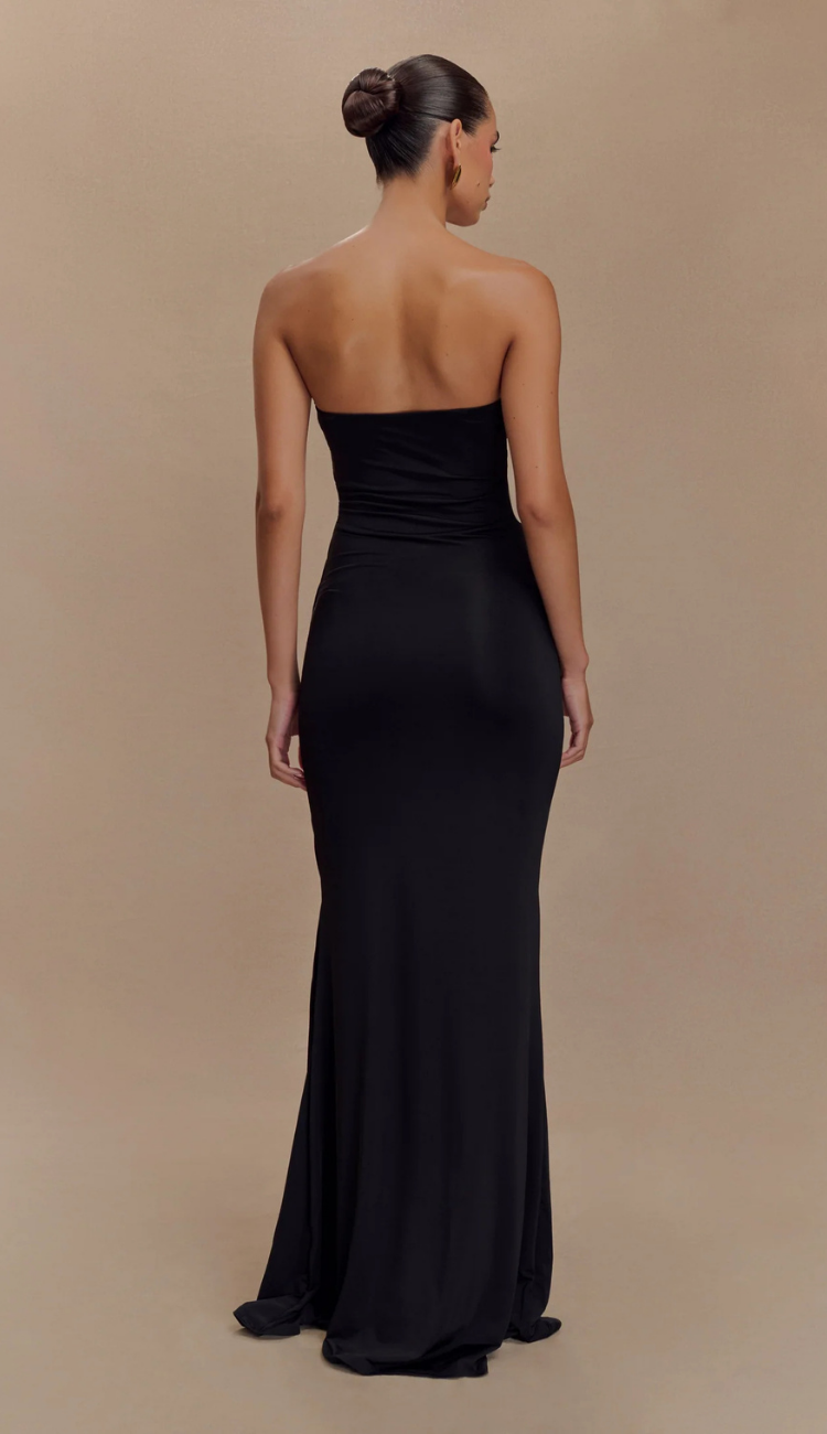 Caela Black Slinky Maxi Dress