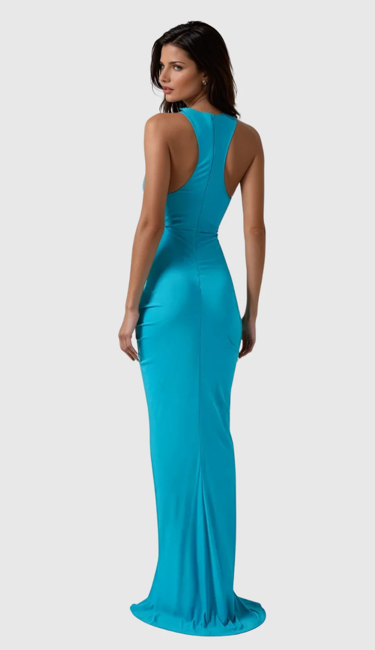 Zia Blue Cut-Out Maxi Dress