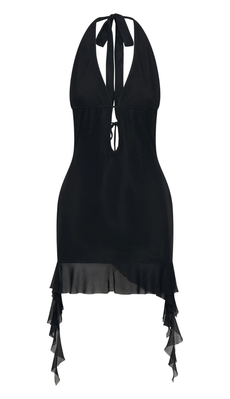 Miva Black Mini Dress