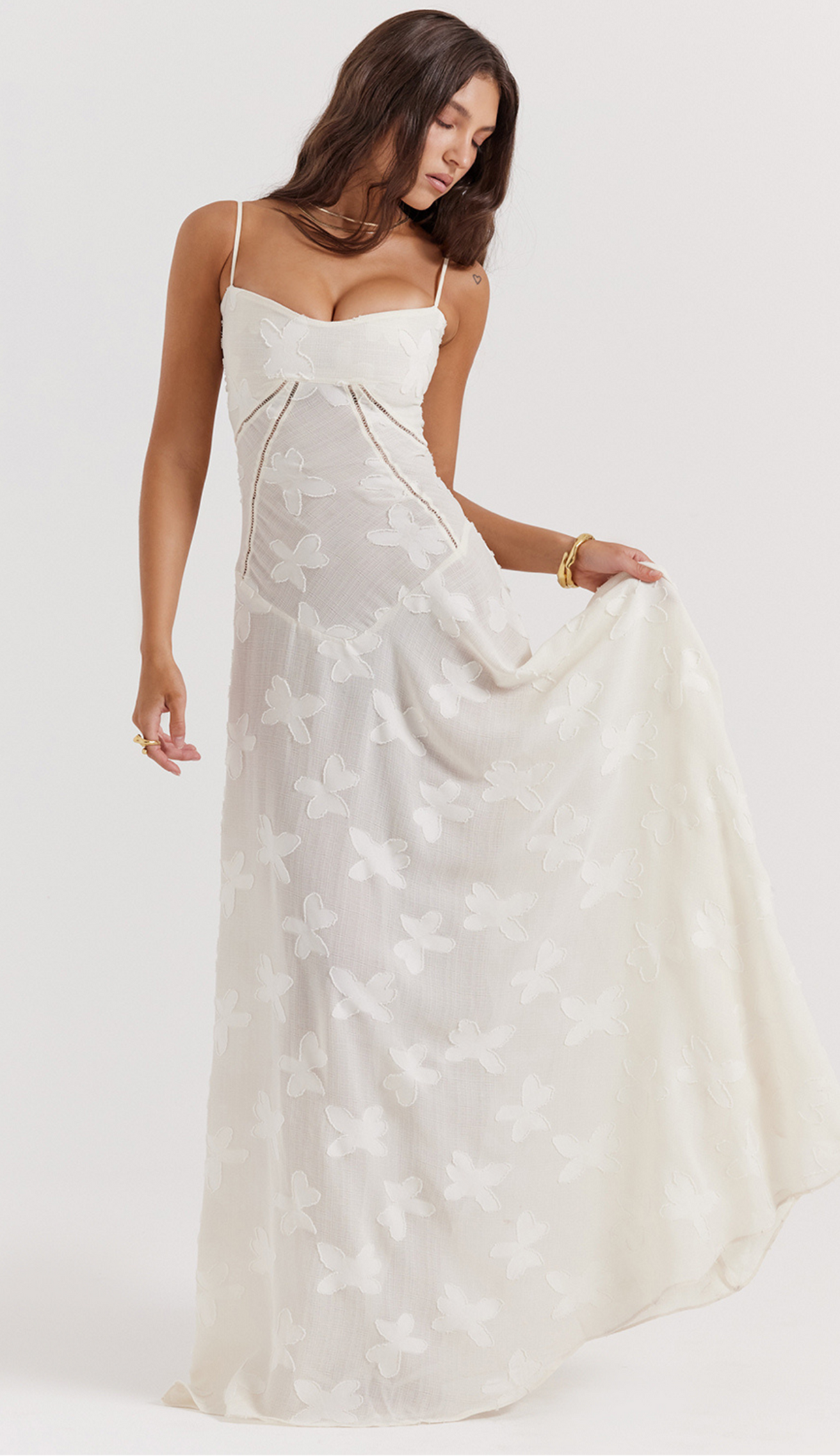 Jacky White Floral Maxi Dress