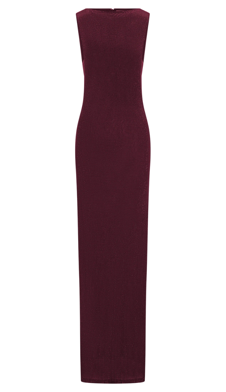 Serel Diamant Burgundy Maxi Dress