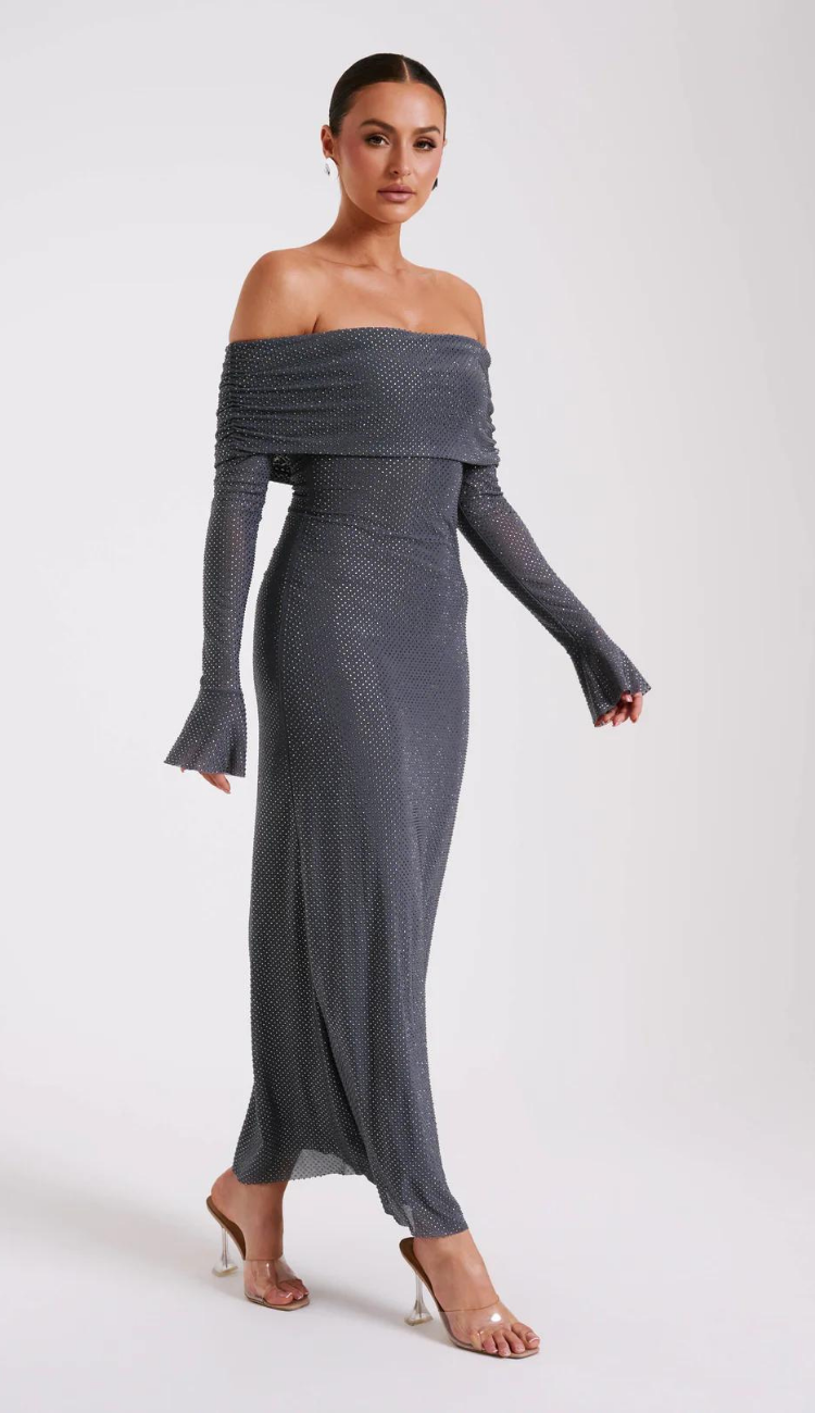 Delilah Blue Diamant Maxi Dress