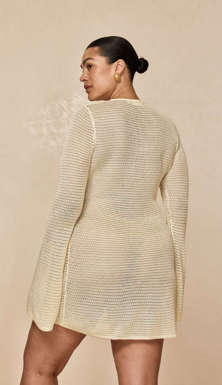 Darla Crochet White Mini Dress