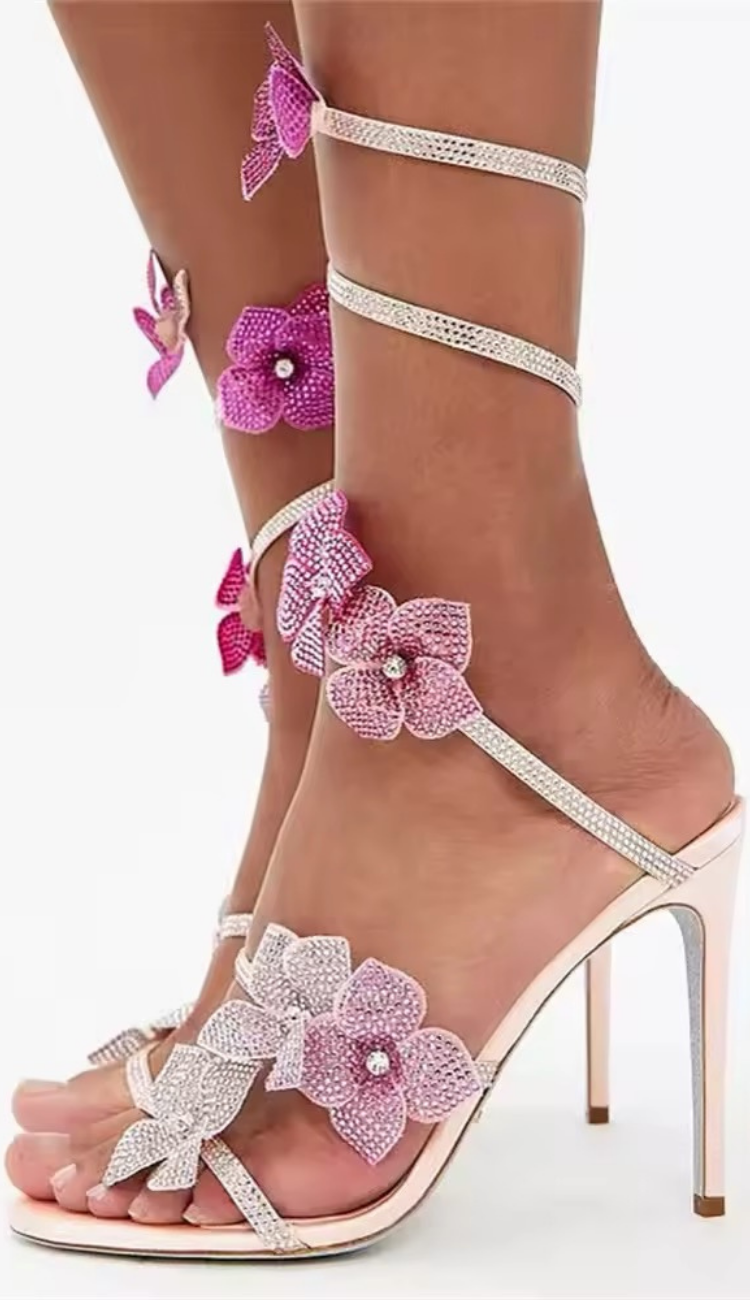 Sylva Floral Crystal Sandals