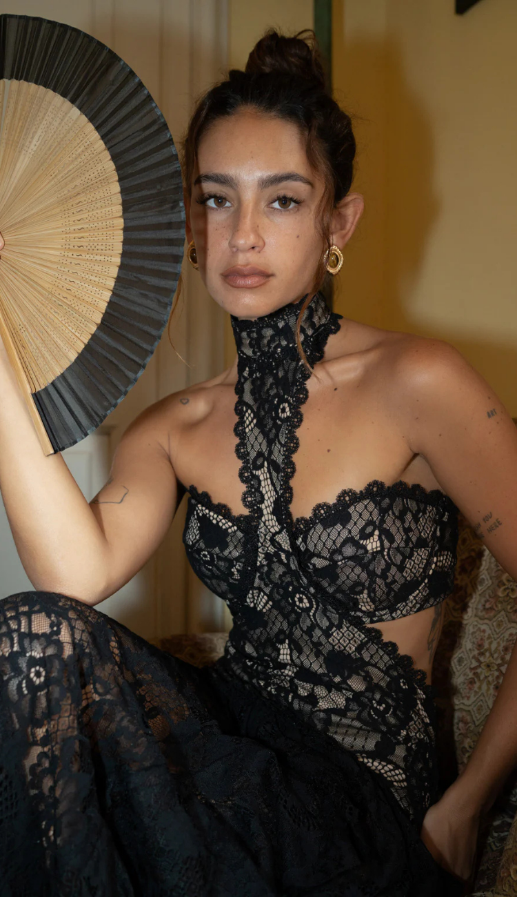 Padme Black Lace Maxi Dress