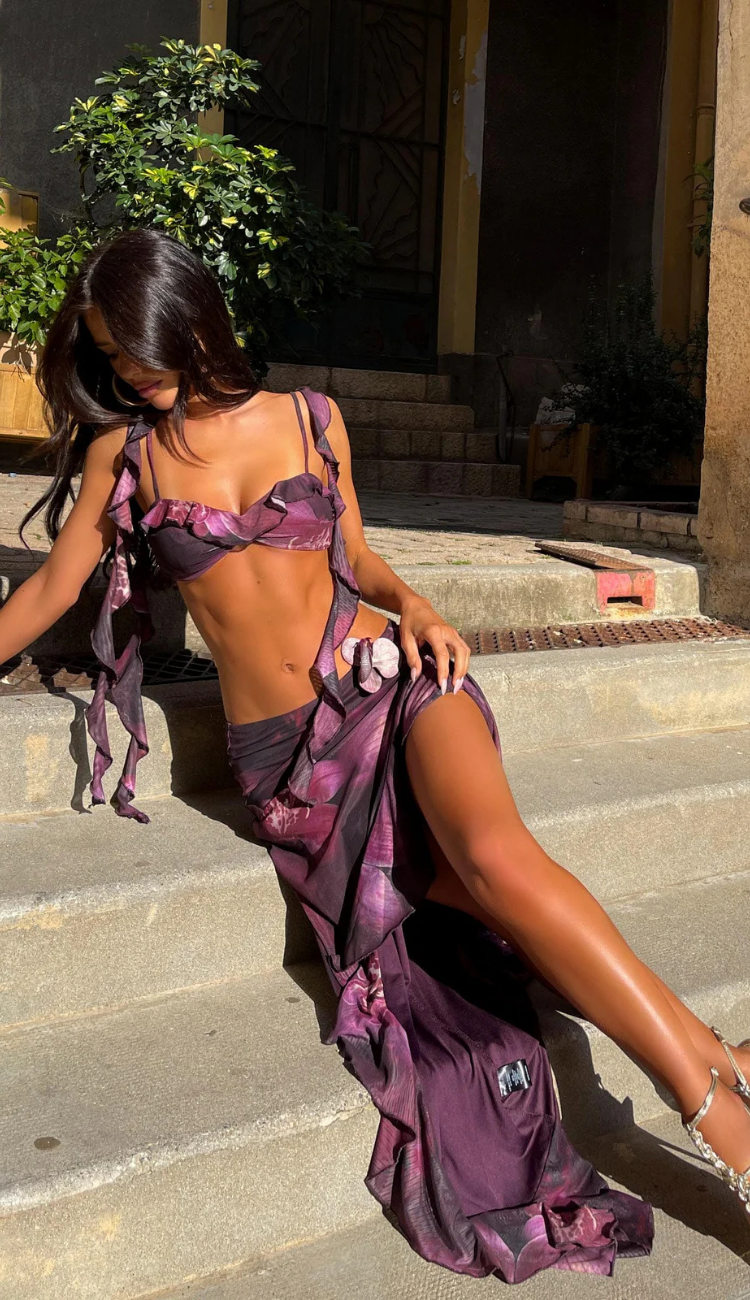 Ayina Floral Maxi Skirt Set