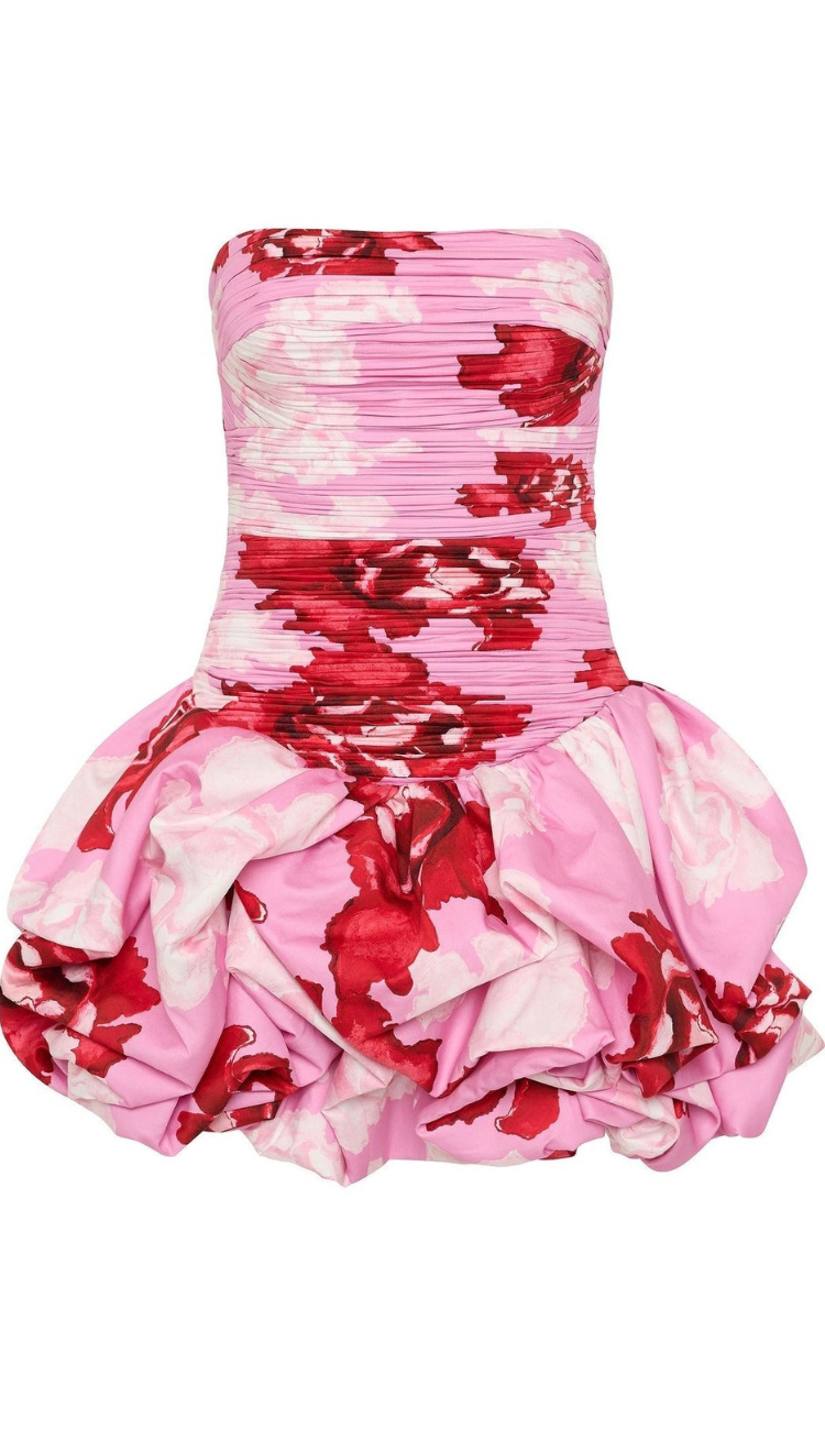 Nyari Pink Floral Mini Dress