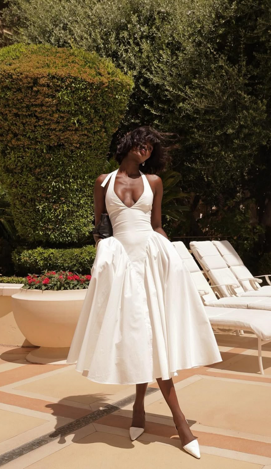 Nolya White Midi Dress