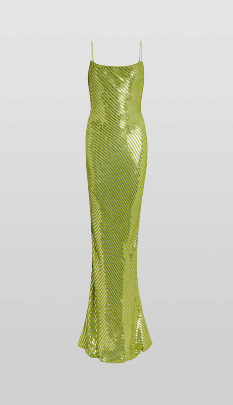 Noanne Green Sequin Maxi Dress