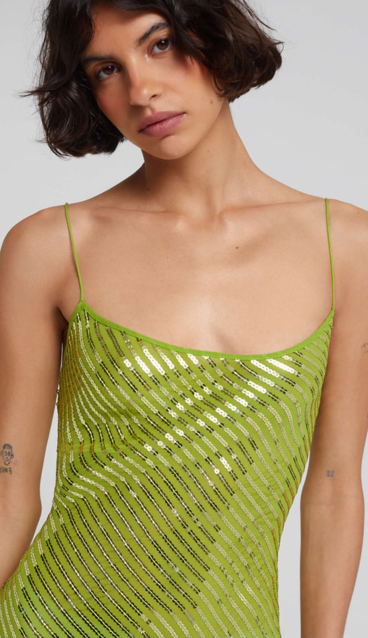 Noanne Green Sequin Maxi Dress