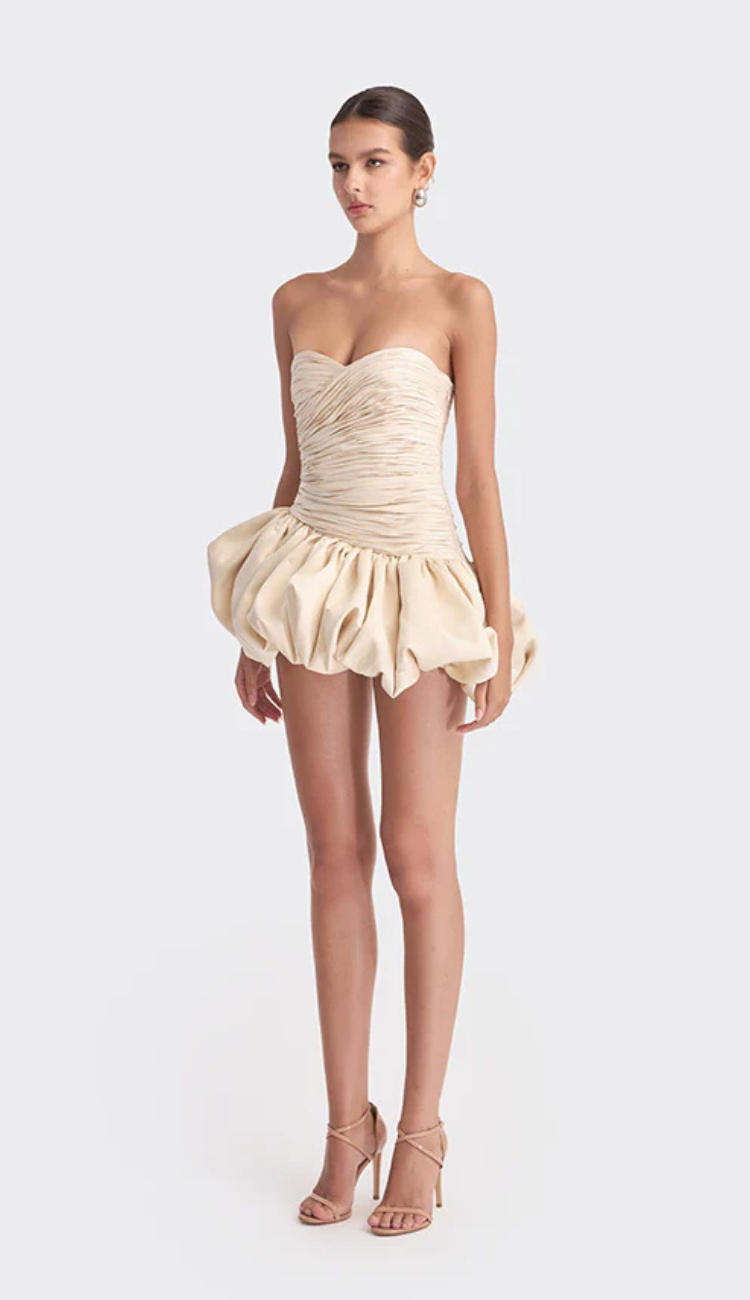 Delara Balloon White Mini Dress