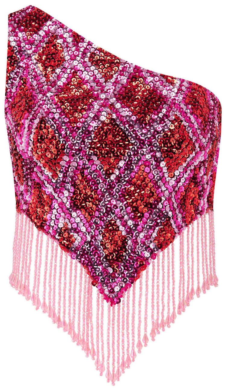 Chimi Sequin Pink Skirt Set