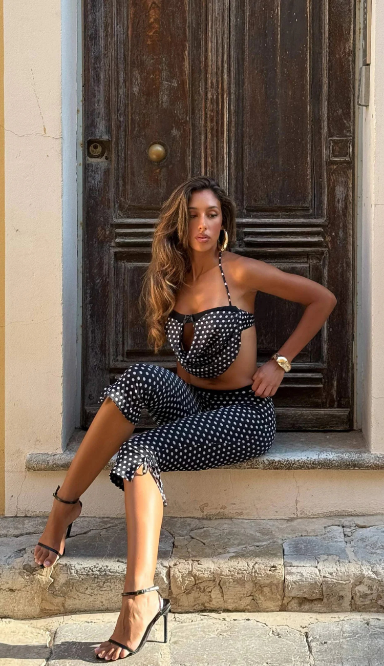 Eliska Polka Dot Capri Pants Set
