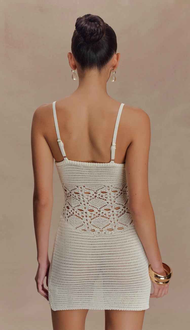 Suki Crochet White Mini Dress