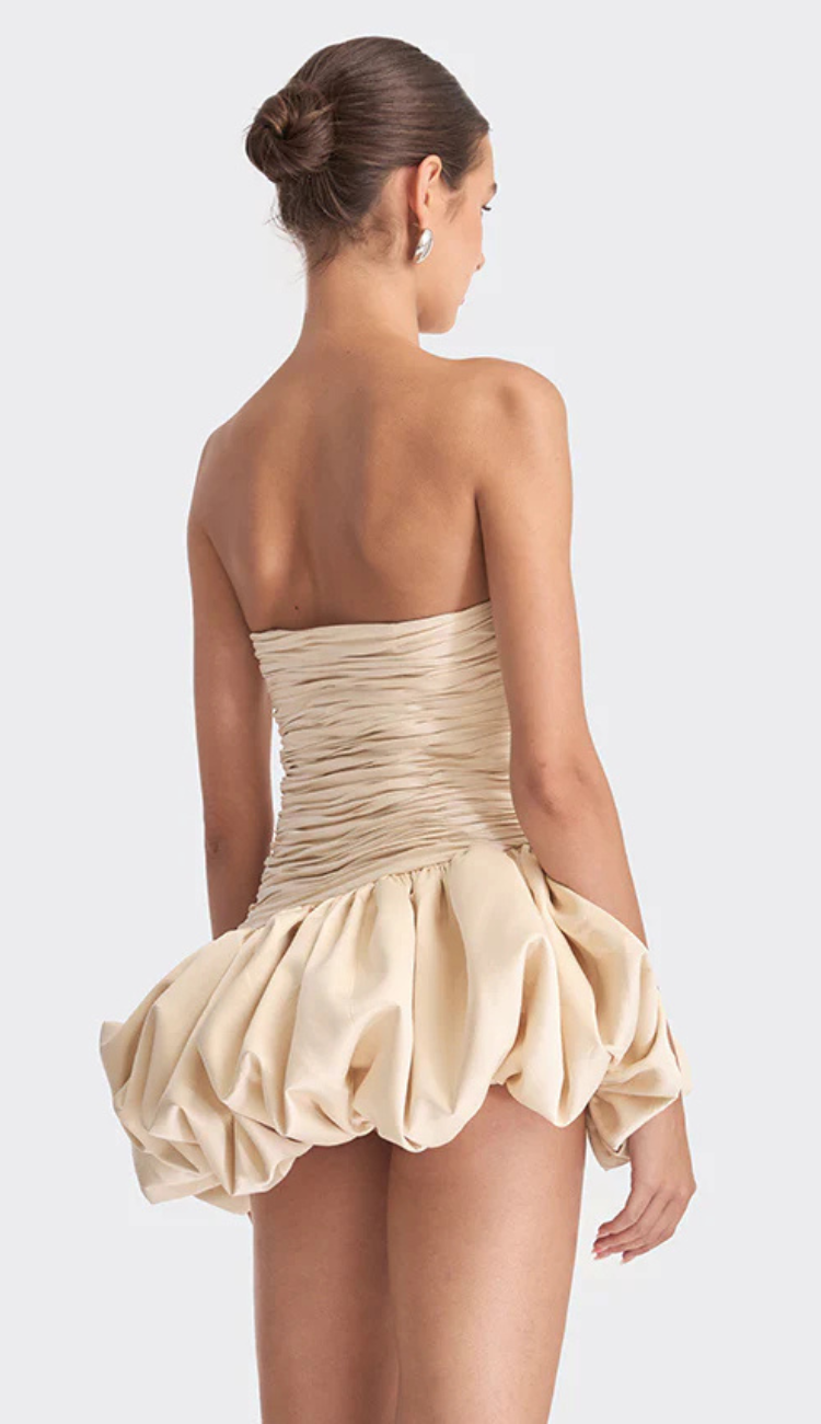 Delara Balloon White Mini Dress