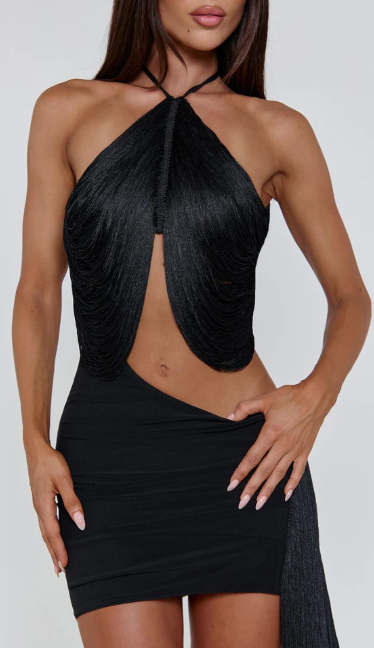 Vesper Black Mini Dress