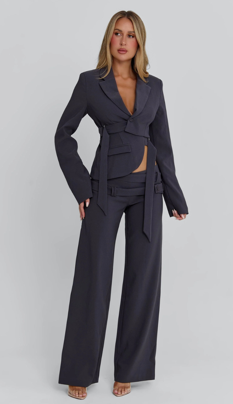 Aysha Charcoal Suit Set