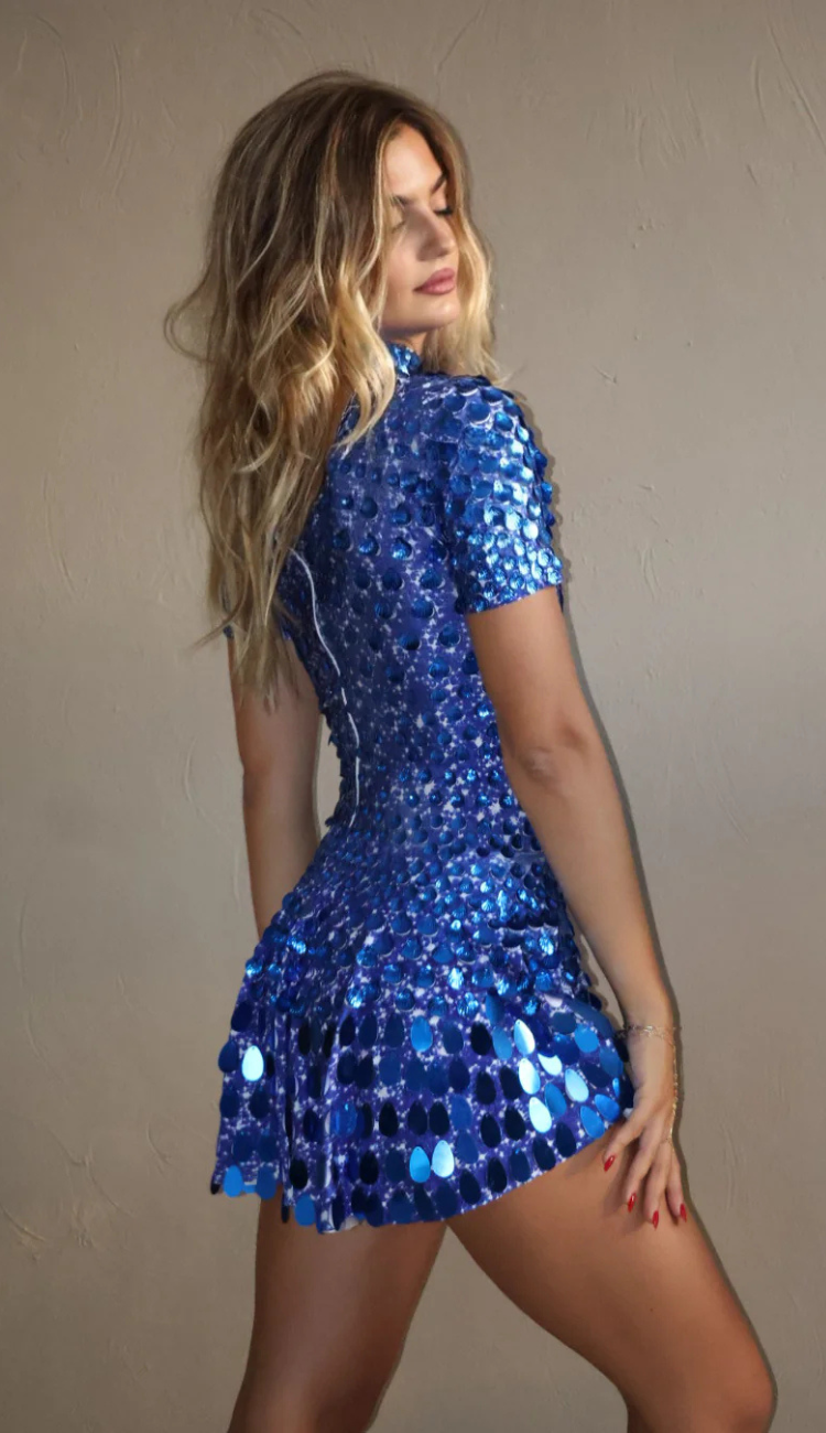 Nova Sequin Royal Blue Mini Dress