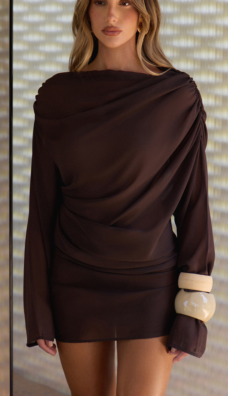 Margot Brown Mini Dress