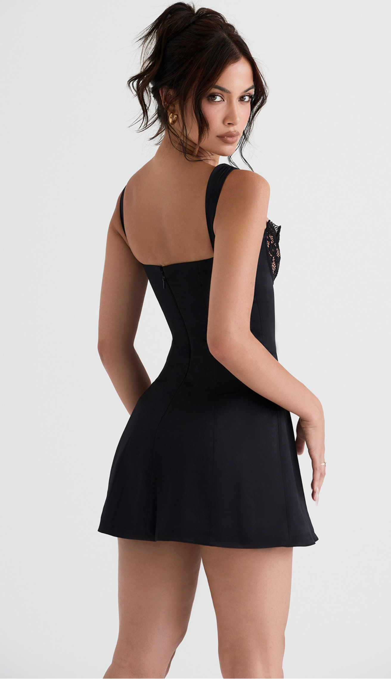 Minivestido de encaje negro Katz