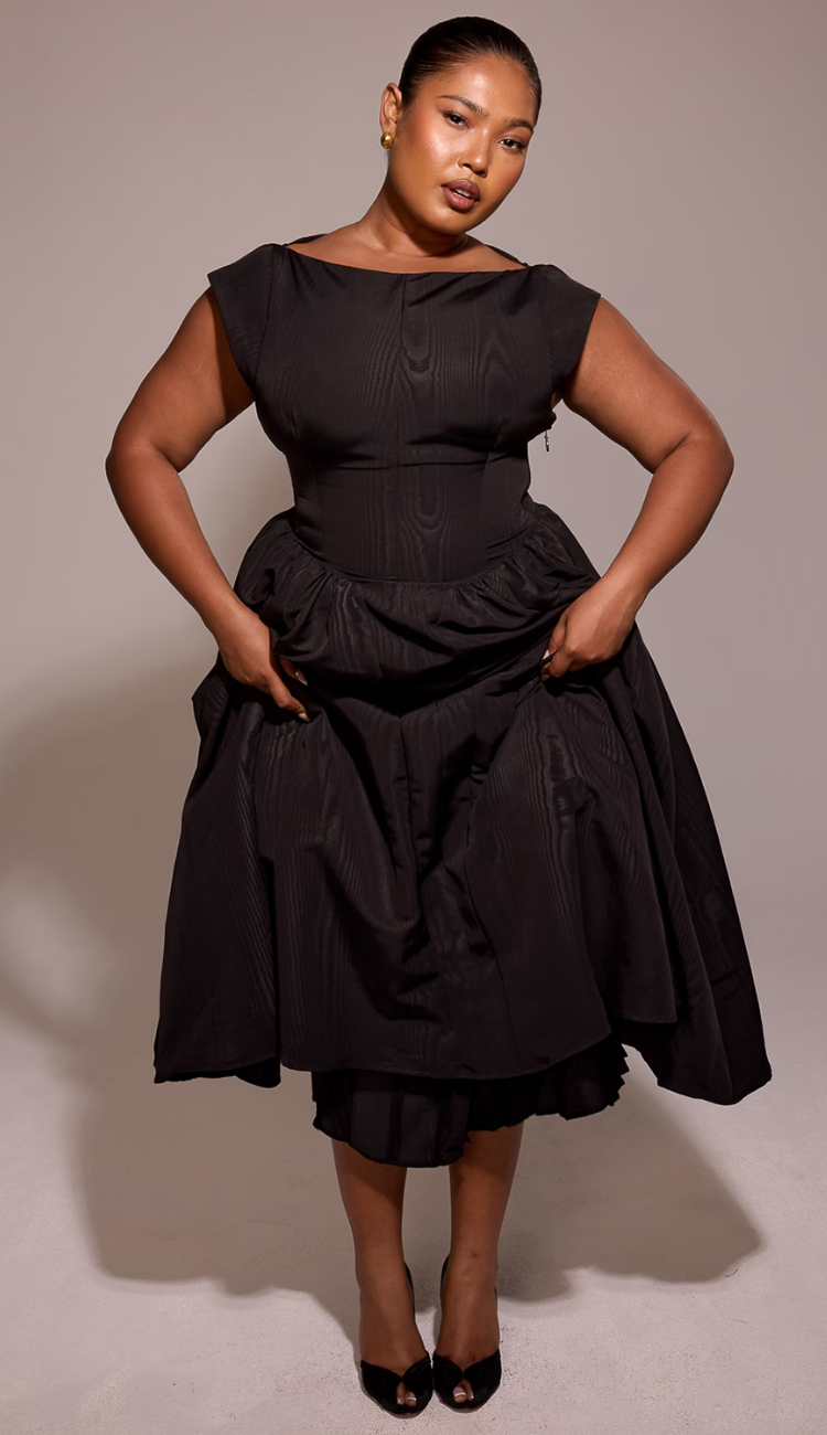 Lucienne Black Backless Midi Dress