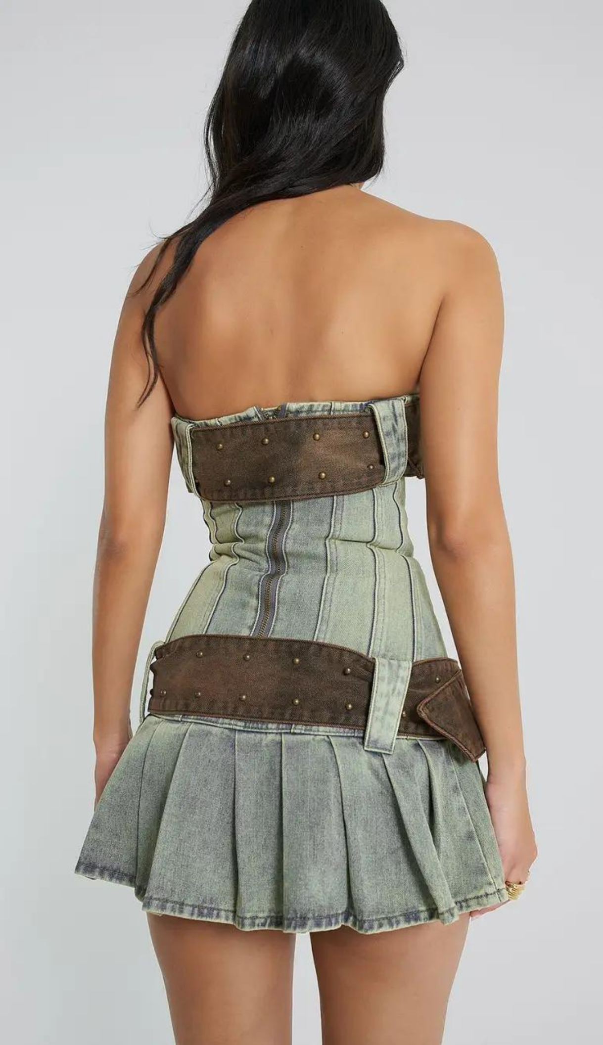 Brooke Denim Belt Mini Dress