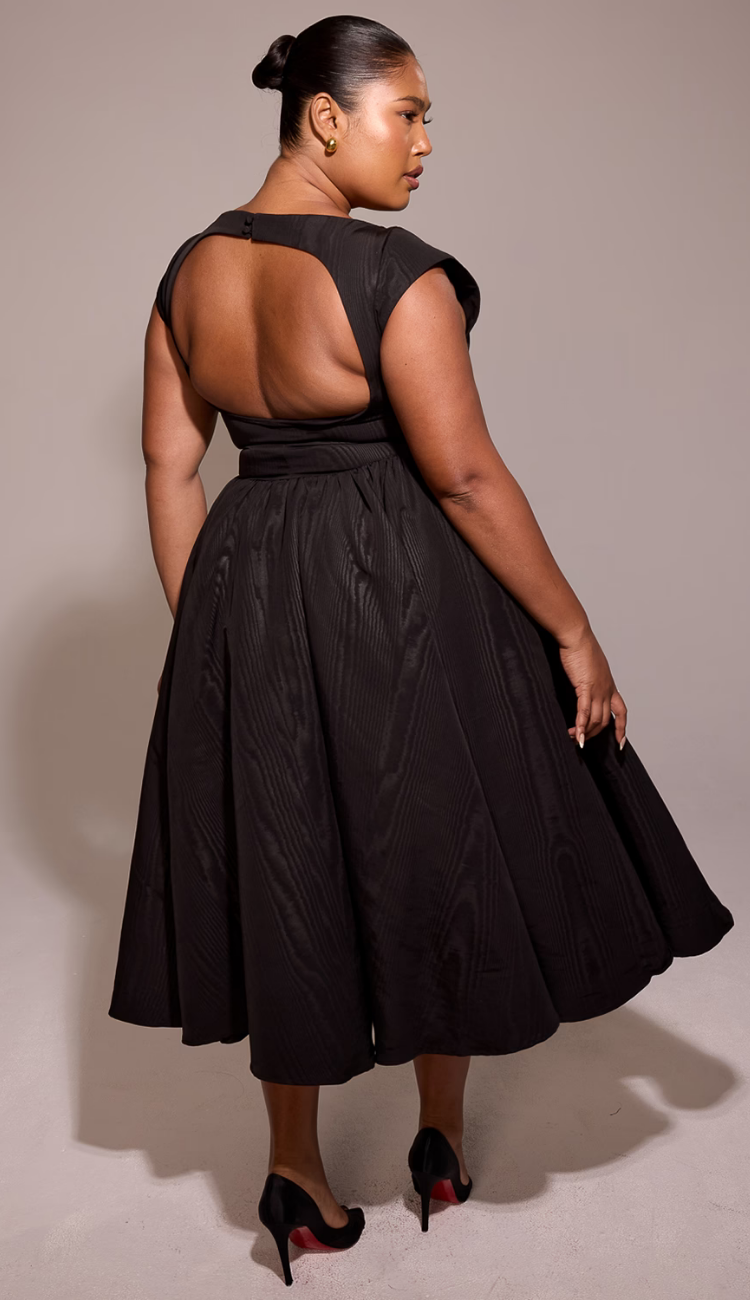 Lucienne Black Backless Midi Dress