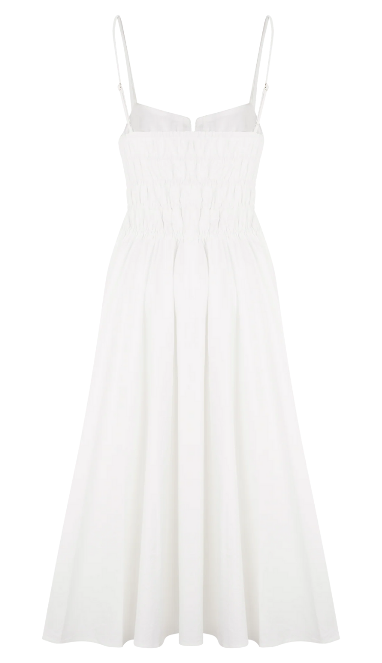 Noorai White Midi Dress