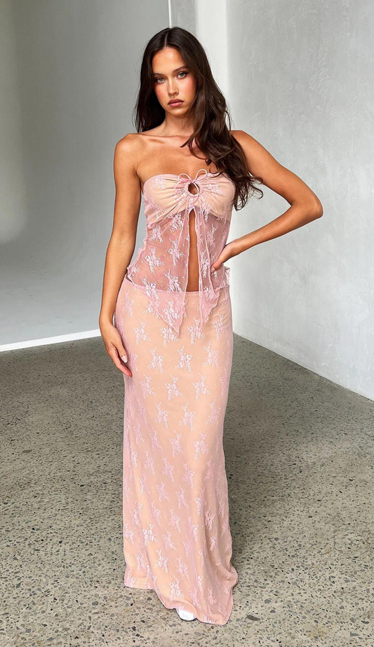 Tasha Pink Skirt Set