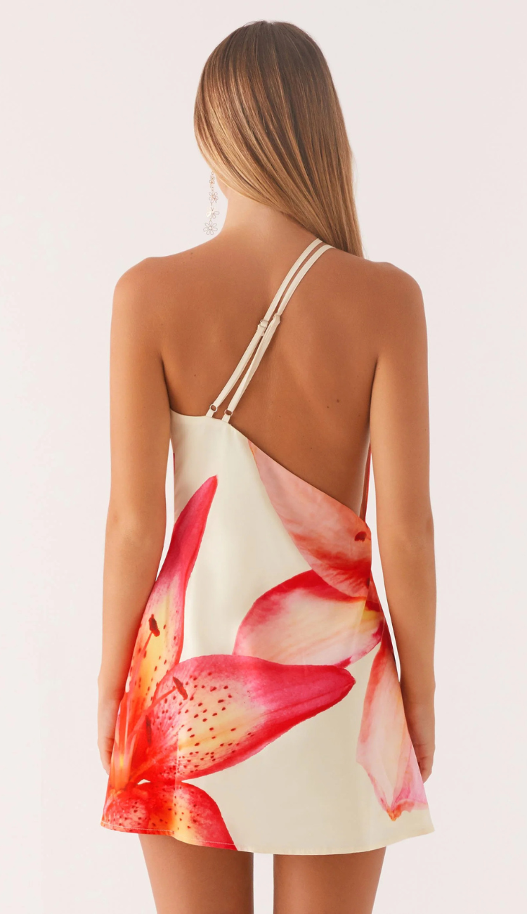 Elif White Floral Mini Dress