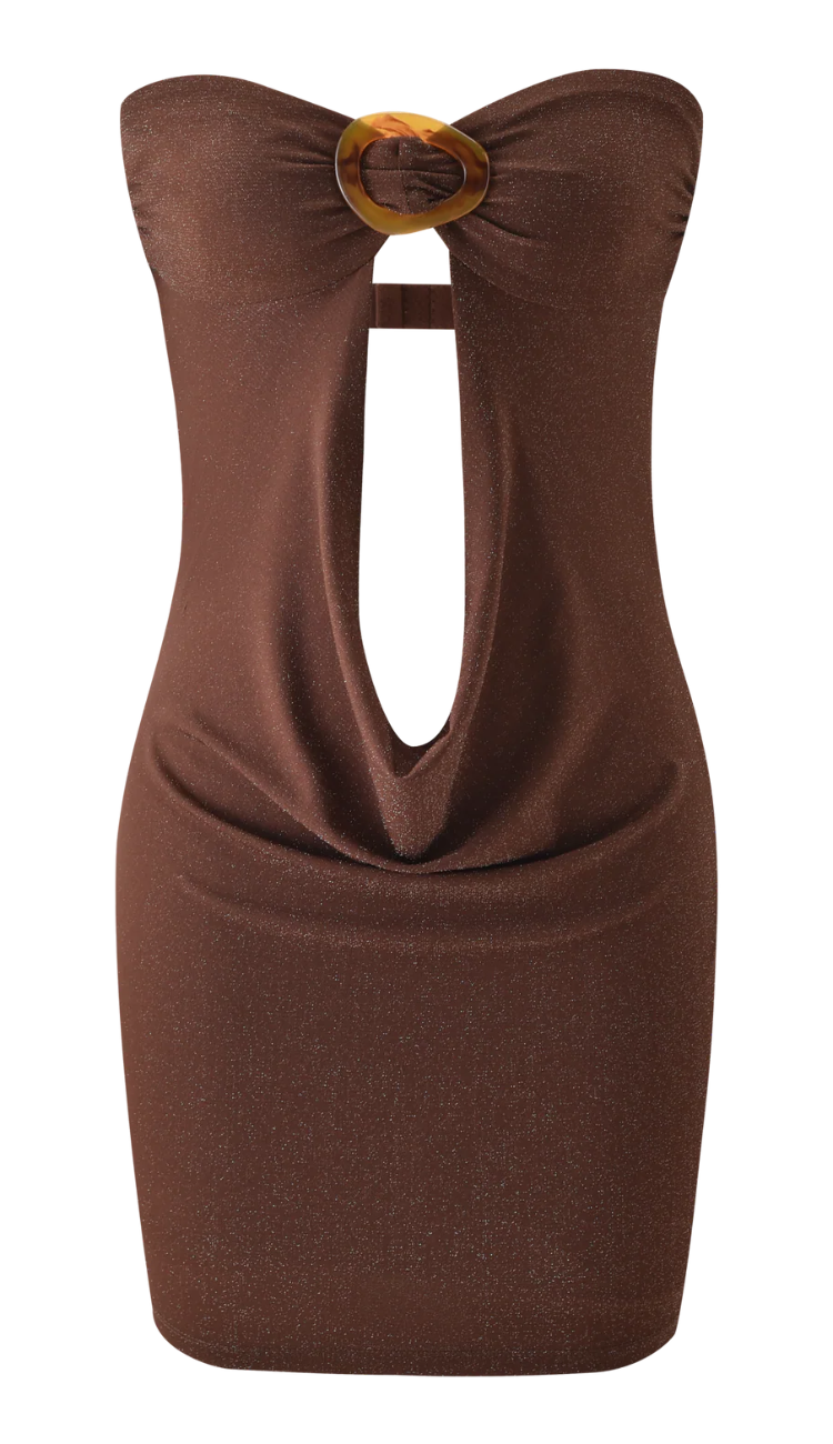 Mena Brown Mini Dress