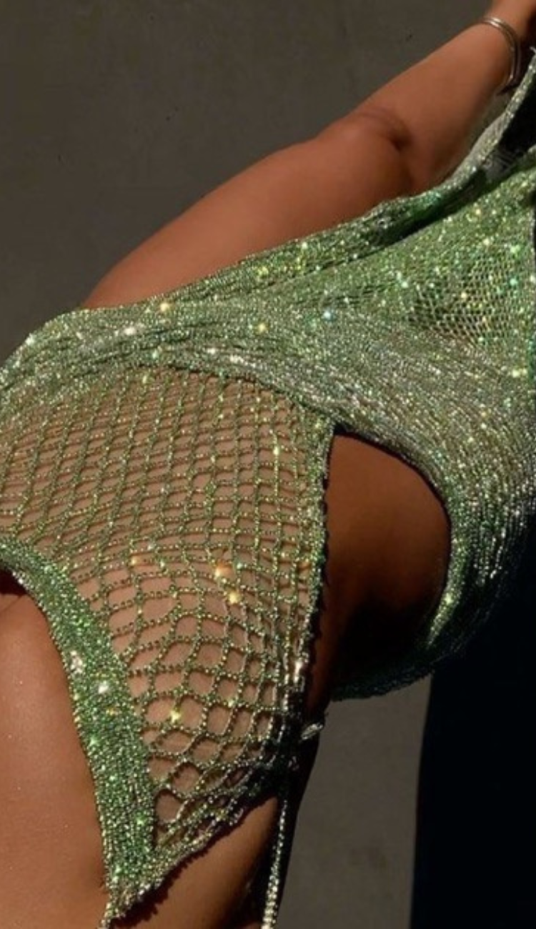 Sabrina Green Sheer Maxi Dress