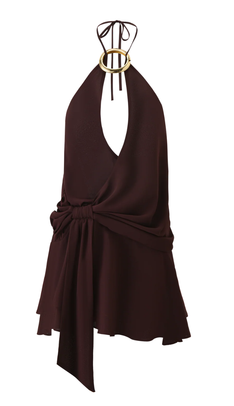 Calina Brown Mini Dress