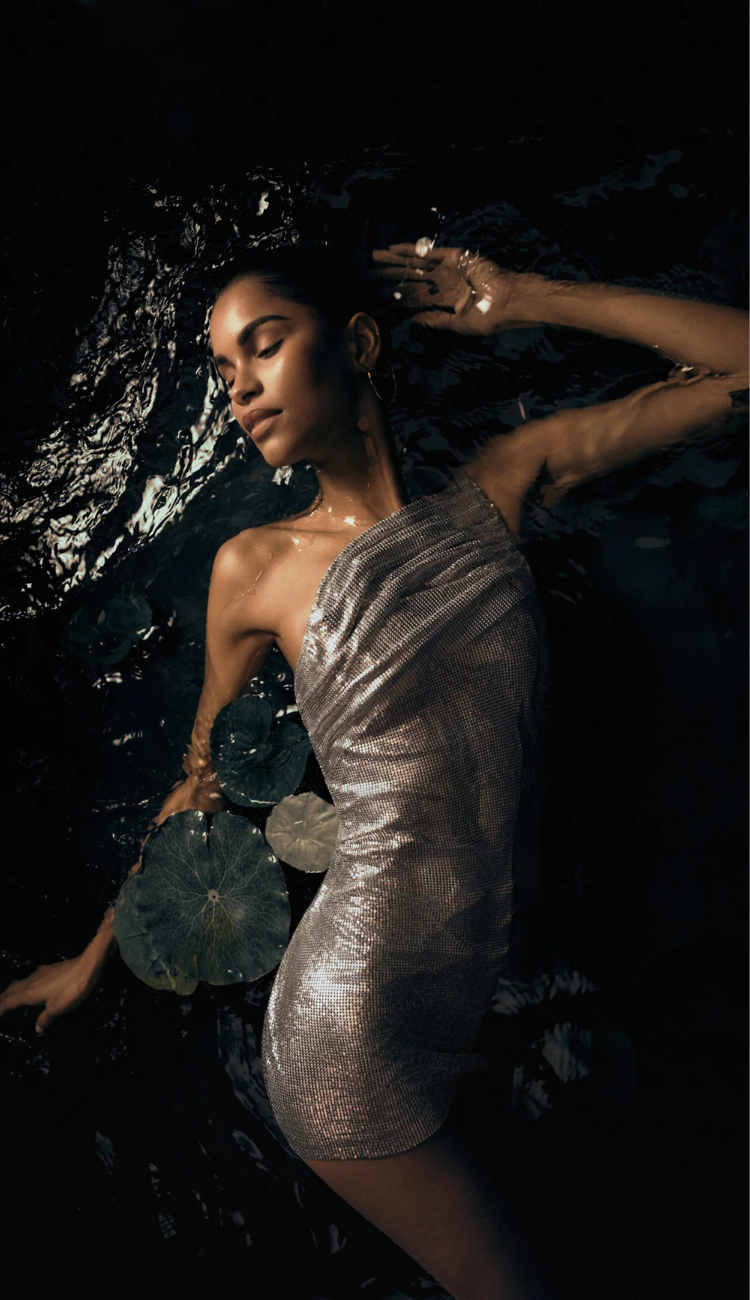 Vivia Silver Chainmail Mini Dress