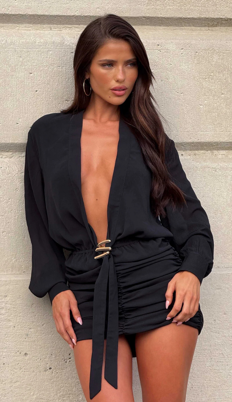 Aven Black Mini Dress