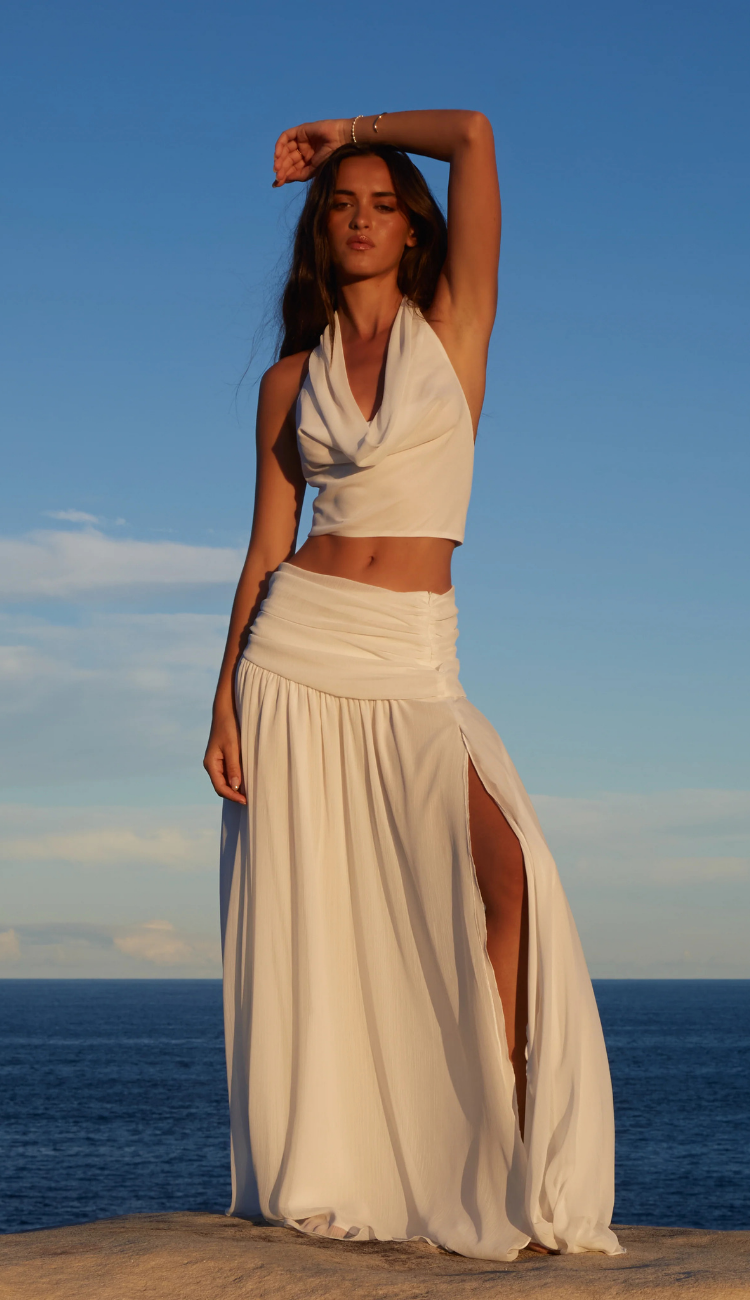 Nysa White Skirt Set