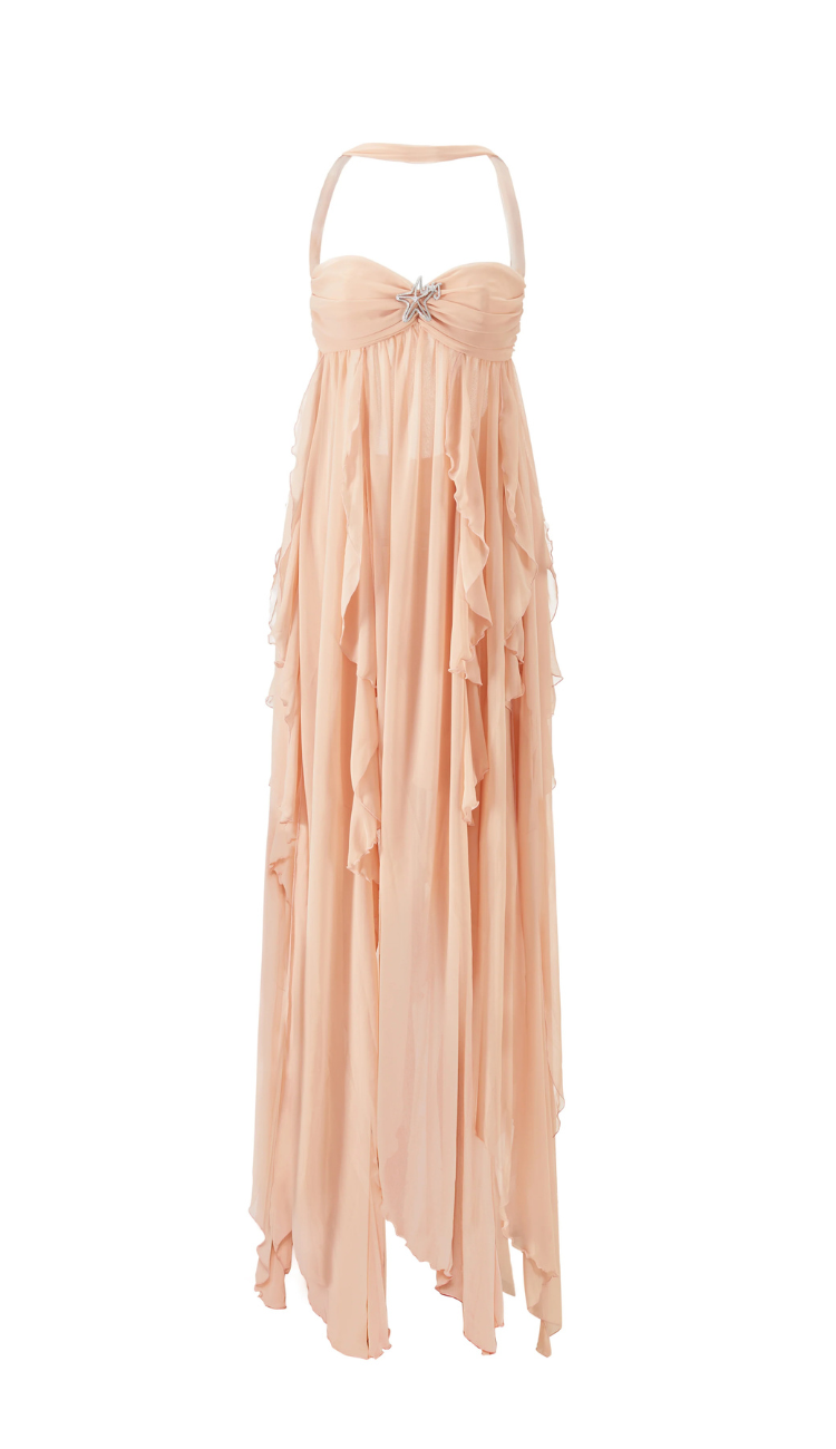 Meryem Peach Maxi Dress