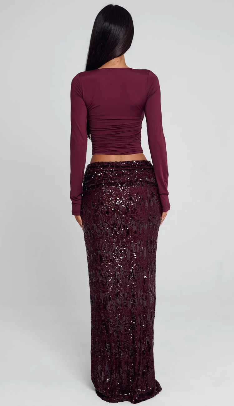 Sawyer Burgundy Sequin Set