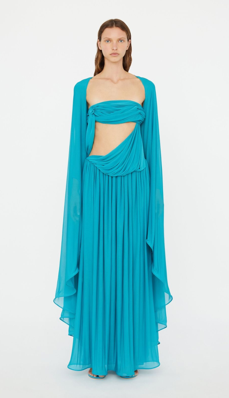Amara Draped Cape Maxi Dress