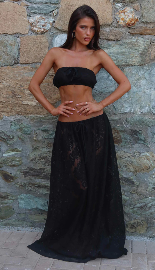 Sancia Black Maxi Skirt Set