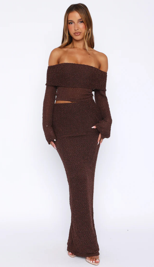 Améa Brown Skirt Set