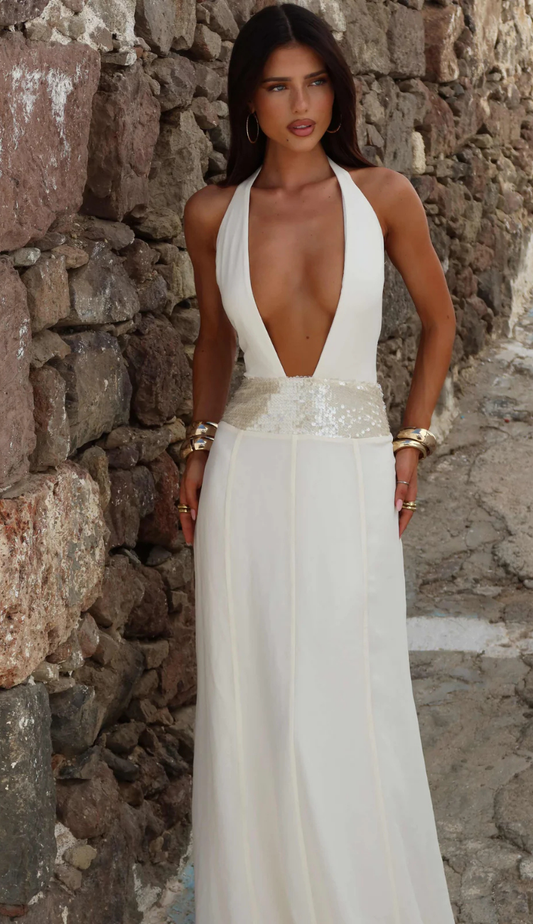 Bria White Maxi Dress