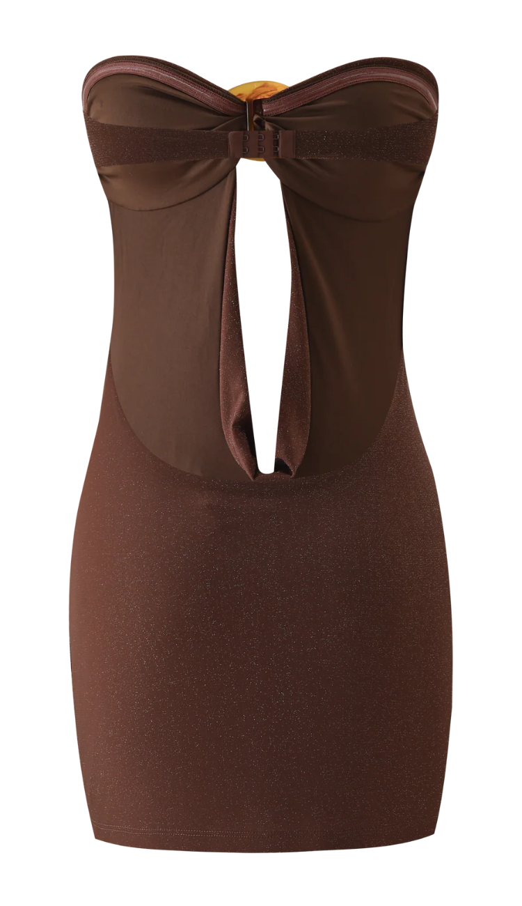 Mena Brown Mini Dress